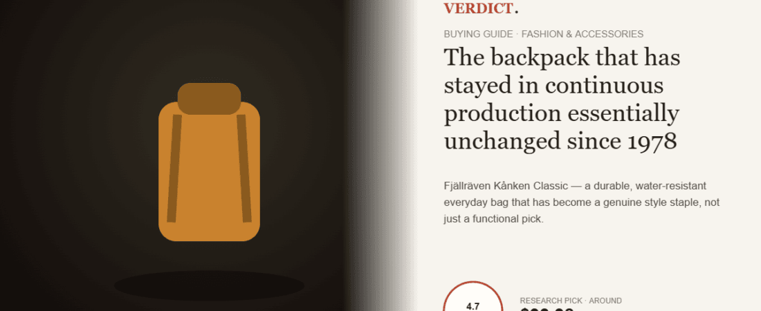 Best Everyday Backpack 2026 — Our Research Pick: Fjällräven Kånken Classic