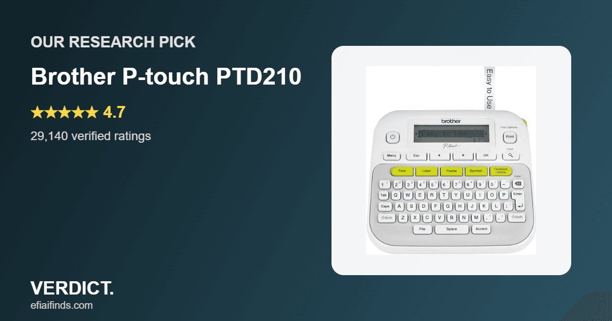 Best Label Maker 2026: Our Research Pick — Brother P-touch PTD210