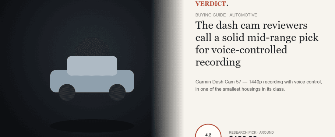Best Dash Cam 2026 — Our Research Pick: Garmin Dash Cam 57
