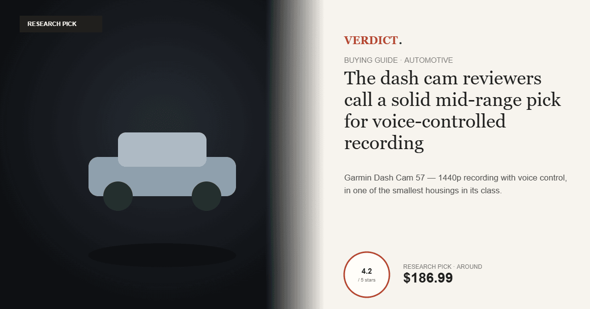 Best Dash Cam 2026 — Our Research Pick: Garmin Dash Cam 57