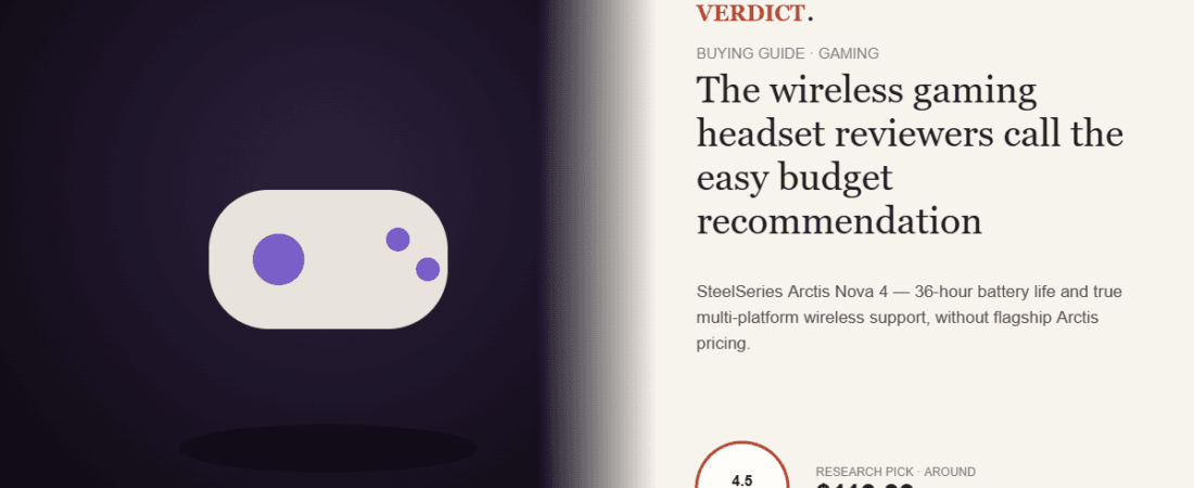 Best Wireless Gaming Headset 2026 — Our Research Pick: SteelSeries Arctis Nova 4