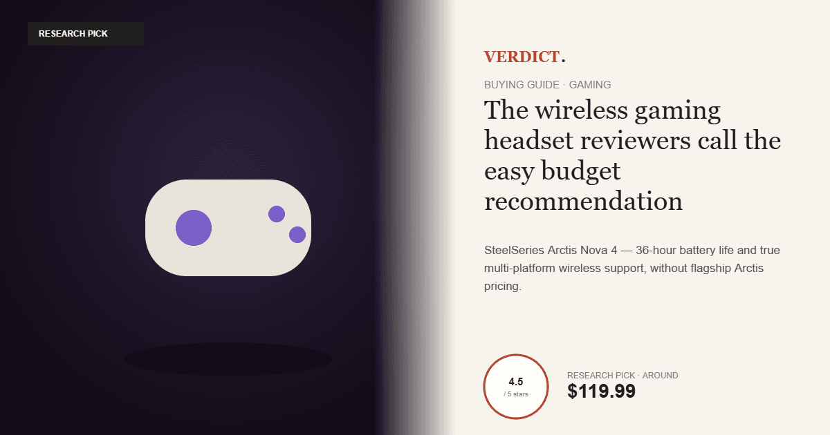 Best Wireless Gaming Headset 2026 — Our Research Pick: SteelSeries Arctis Nova 4