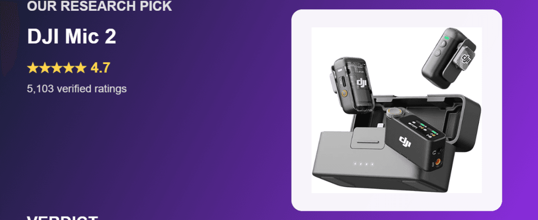 Best Wireless Lavalier Microphone 2026: Our Research Pick — DJI Mic 2