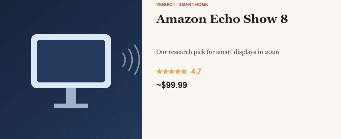 Best Smart Display 2026 — Our Research Pick: Amazon Echo Show 8