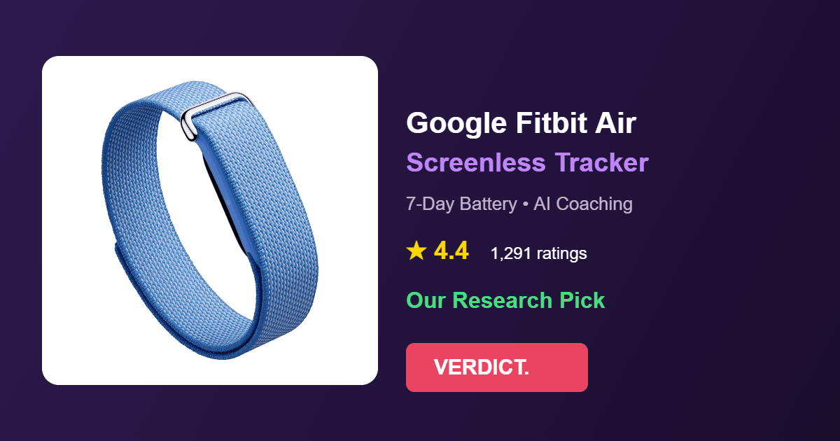 Best Screenless Fitness Tracker 2026: Our Research Pick — Google Fitbit Air
