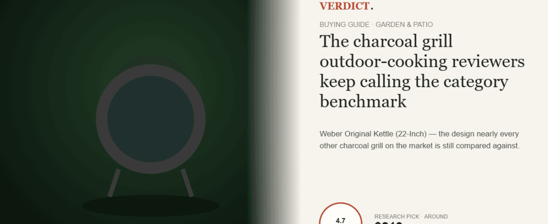 Best Charcoal Grill 2026 — Our Research Pick: Weber Original Kettle 22-Inch