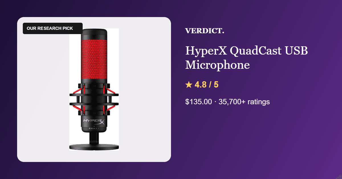 Best USB Gaming Microphone 2026: Our Research Pick — HyperX QuadCast