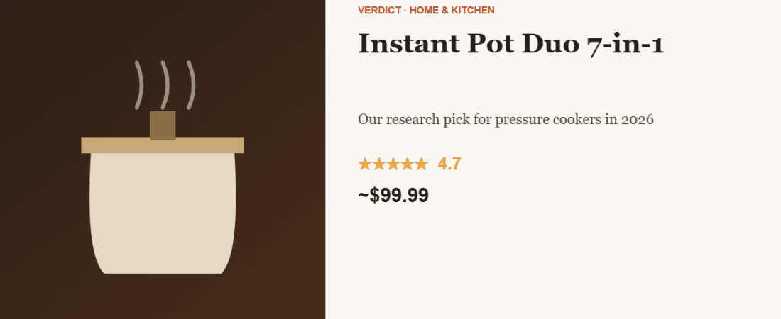 Best Pressure Cooker 2026 — Our Research Pick: Instant Pot Duo 7-in-1 (6 Quart)