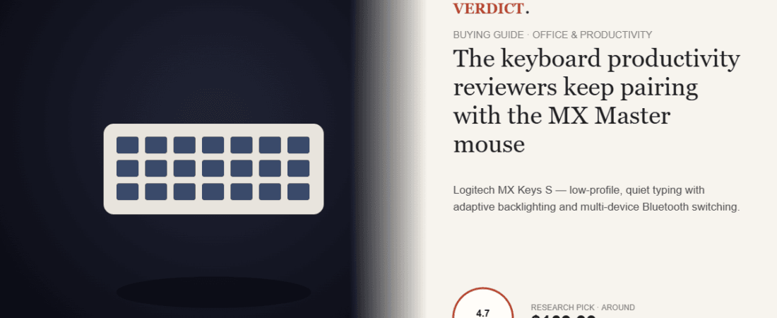 Best Wireless Keyboard 2026 — Our Research Pick: Logitech MX Keys S