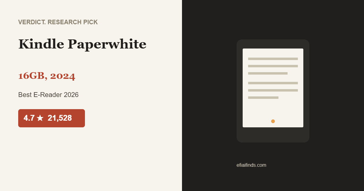 Best E-Reader 2026 — Our Research Pick: Kindle Paperwhite (16GB, 2024)