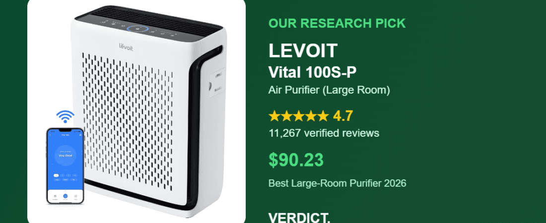Best Large-Room Smart Air Purifier 2026: Our Research Pick — LEVOIT Vital 100S-P