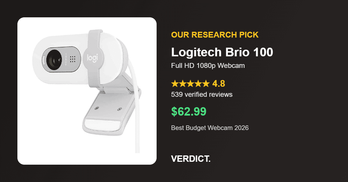 Best Budget Webcam 2026: Our Research Pick — Logitech Brio 100