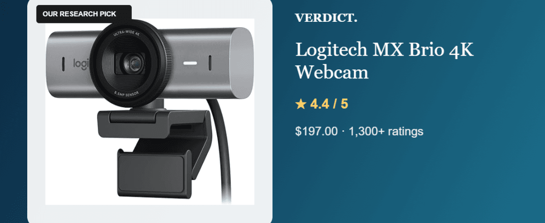 Best 4K Webcam 2026: Our Research Pick — Logitech MX Brio