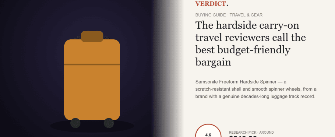 Best Carry-On Suitcase 2026 — Our Research Pick: Samsonite Freeform Hardside Spinner