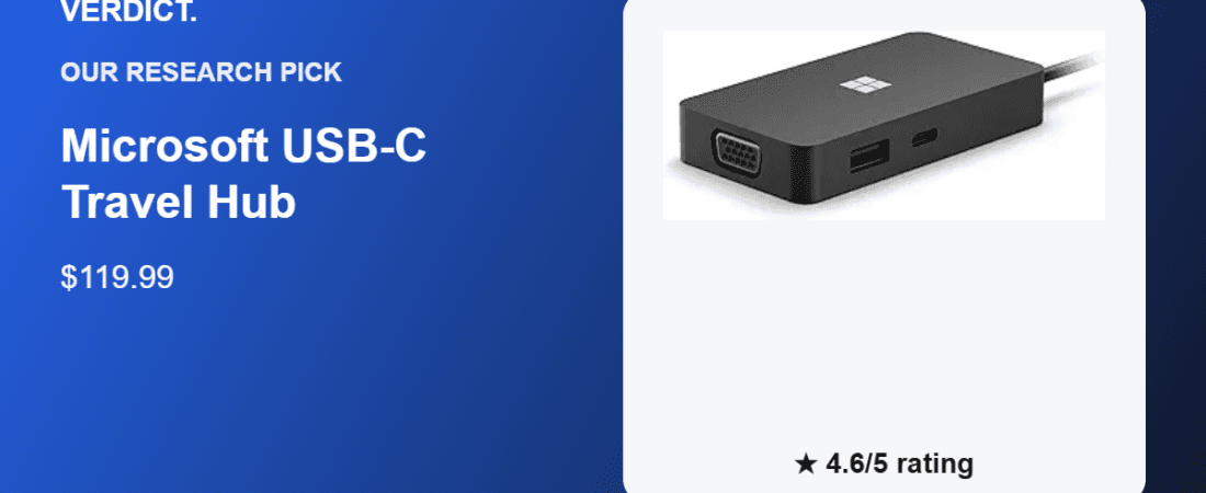Best USB-C Travel Hub 2026: Our Research Pick — Microsoft USB-C Travel Hub