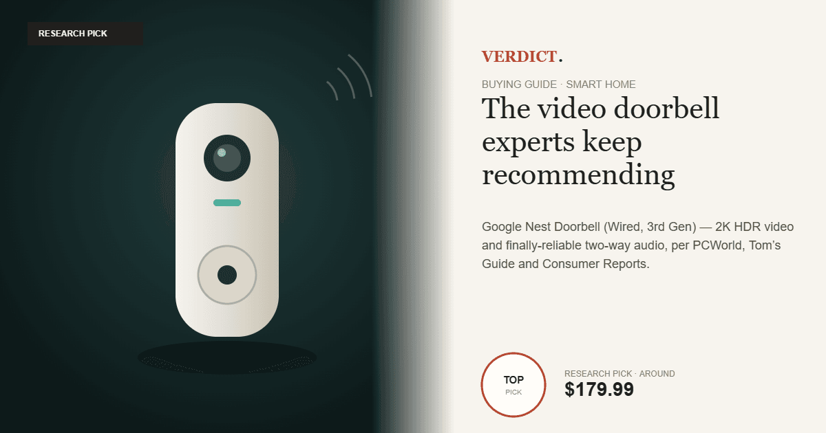 Best Video Doorbell 2026: Our Research Pick (Google Nest Doorbell, Wired 3rd Gen)