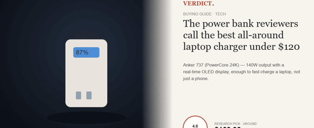 Best Portable Power Bank 2026 — Our Research Pick: Anker 737 (PowerCore 24K)