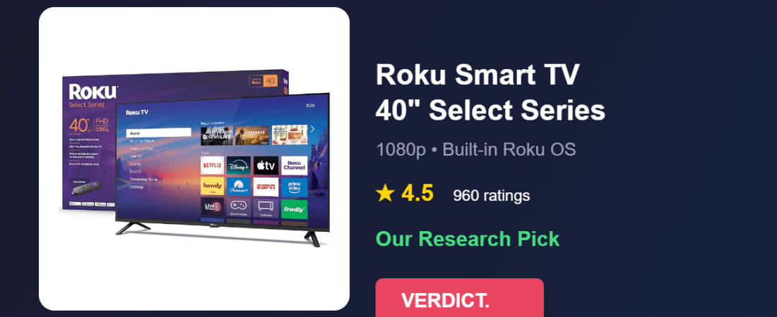 Best Budget Smart TV 2026: Our Research Pick — Roku Smart TV 40-Inch Select Series