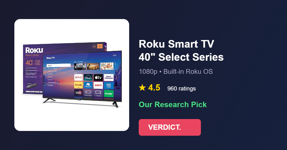 Best Budget Smart TV 2026: Our Research Pick — Roku Smart TV 40-Inch Select Series