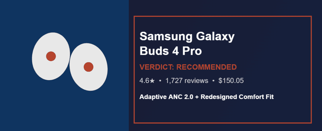Best Wireless Earbuds 2026: Our Research Pick — Samsung Galaxy Buds 4 Pro