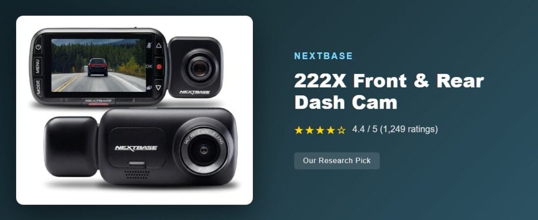 Best Dash Cam 2026: Our Research Pick — Nextbase 222X Front and Rear