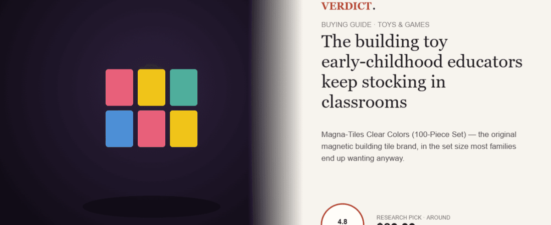 Best Building Toy 2026 — Our Research Pick: Magna-Tiles Clear Colors 100-Piece Set