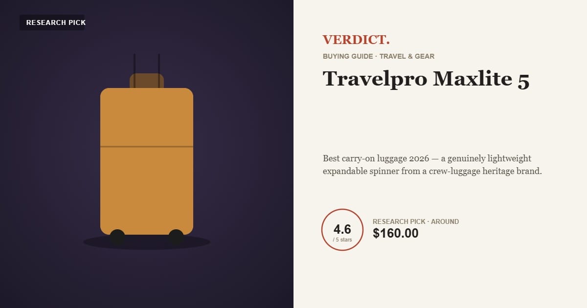 Best Carry-On Luggage 2026 — Our Research Pick: Travelpro Maxlite 5 Expandable Spinner
