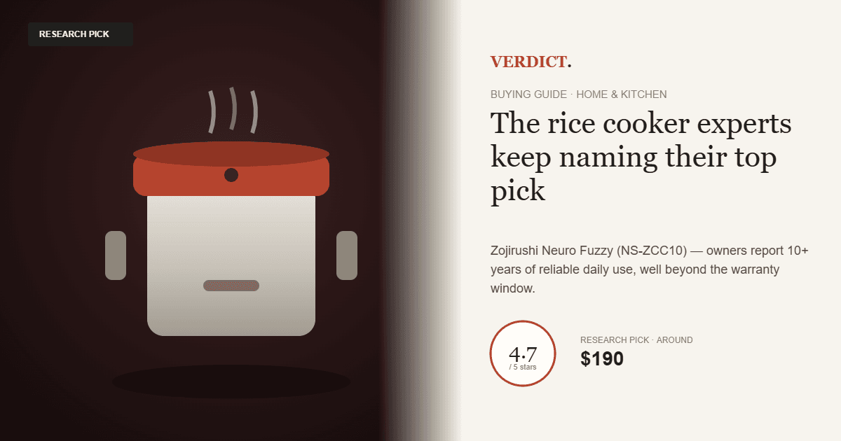 Best Rice Cooker 2026 — Our Research Pick: Zojirushi Neuro Fuzzy (NS-ZCC10)