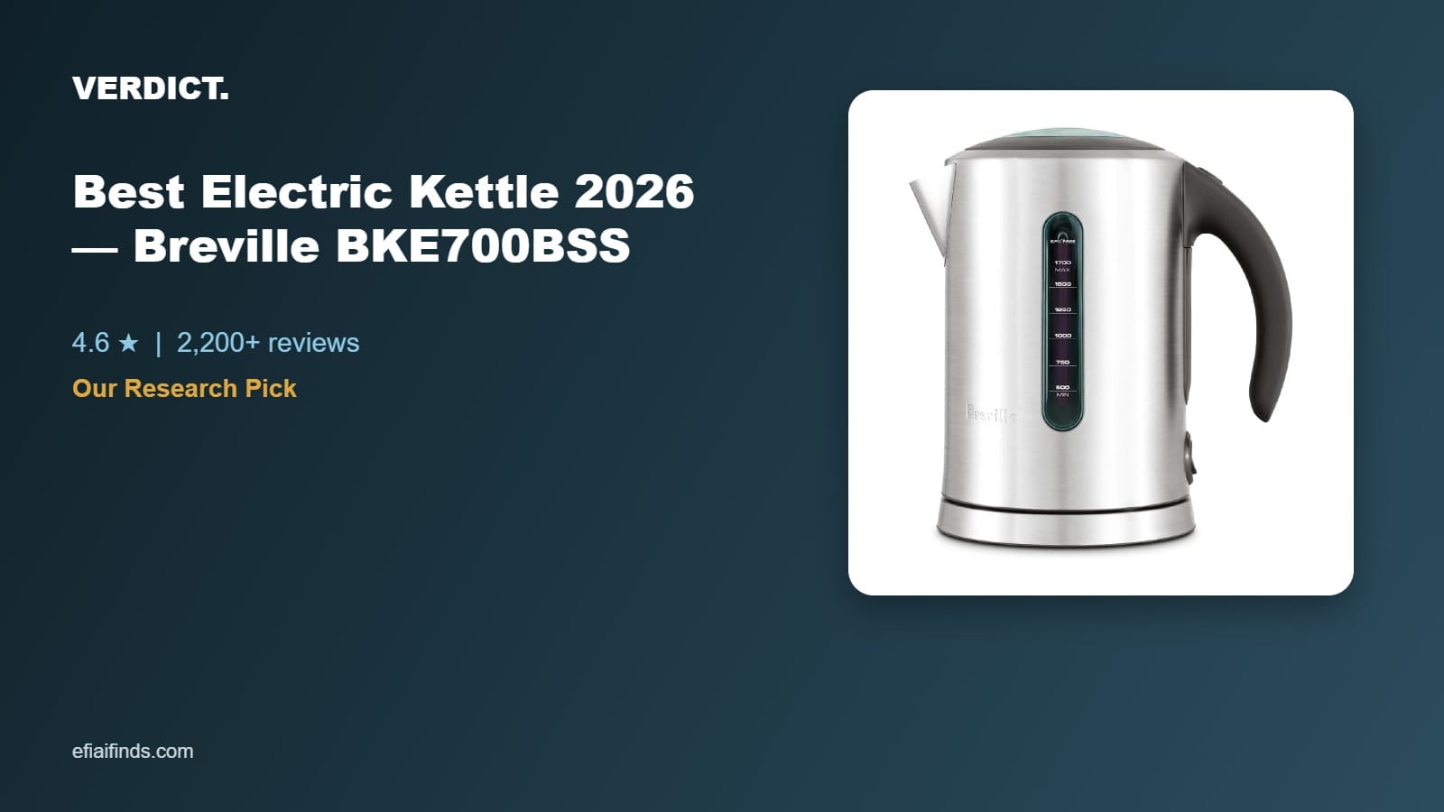 Best Electric Kettle 2026: Our Research Pick — Breville BKE700BSS Soft Top