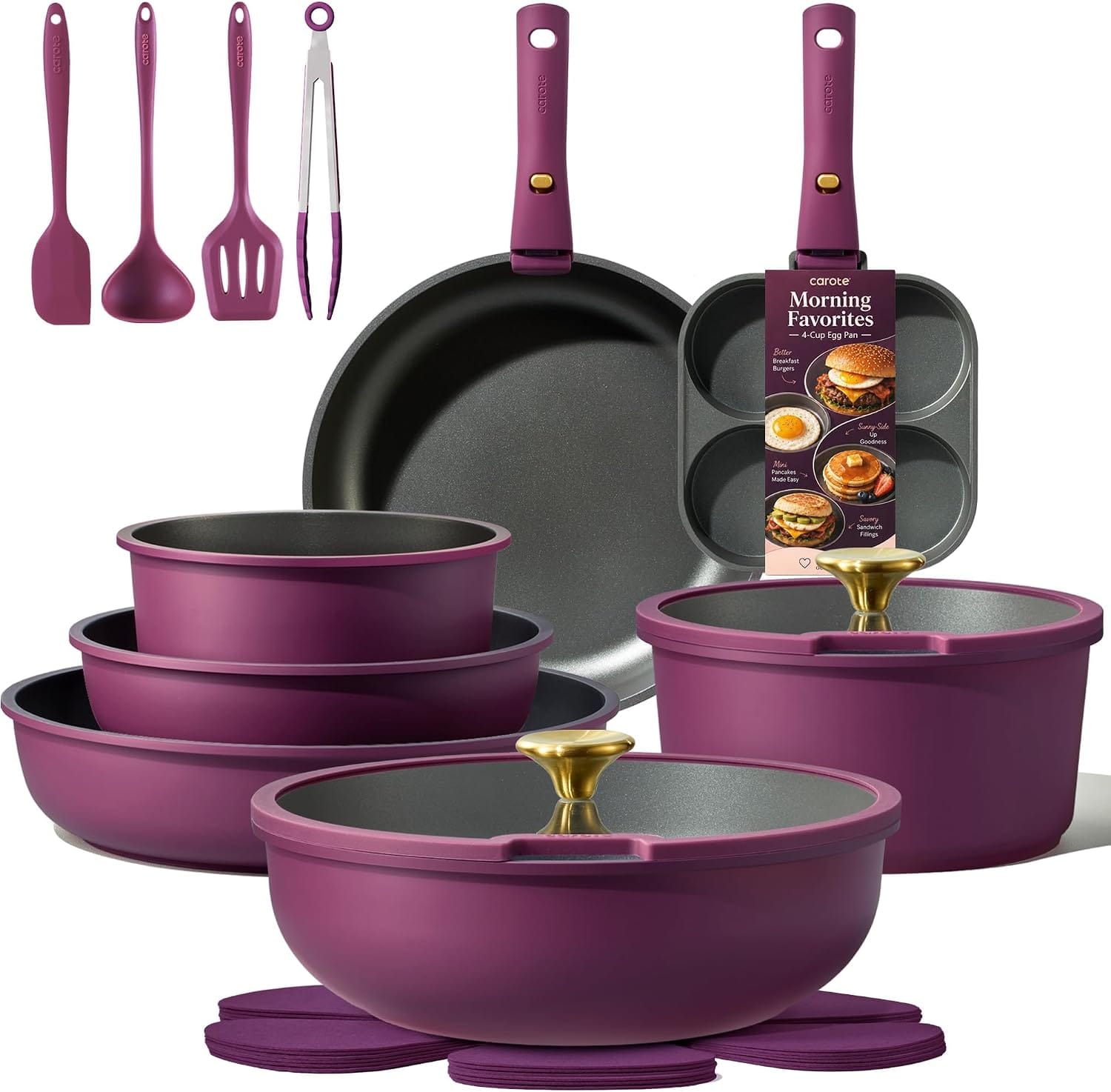 Best Nonstick Cookware Set 2026: Our Research Pick — CAROTE 21-Piece Detachable Handle Set
