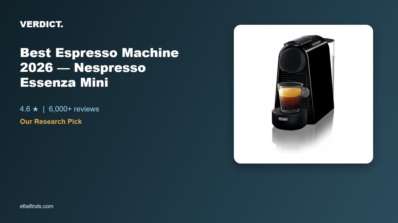 Best Espresso Machine 2026: Our Research Pick — Nespresso Essenza Mini by De’Longhi