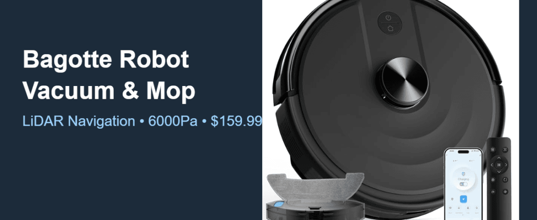 Robot Vacuum and Mop Combo Under $200: Bagotte M6 Review