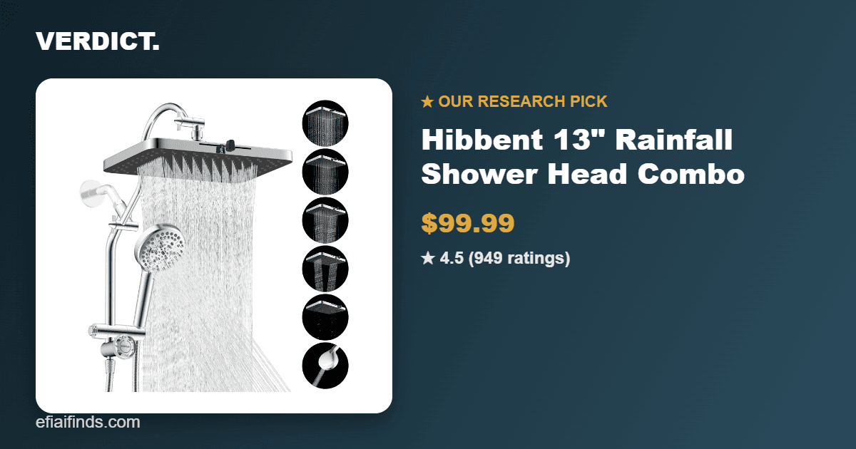 Best Rainfall Shower Head Combo 2026: Our Research Pick — Hibbent 13-Inch