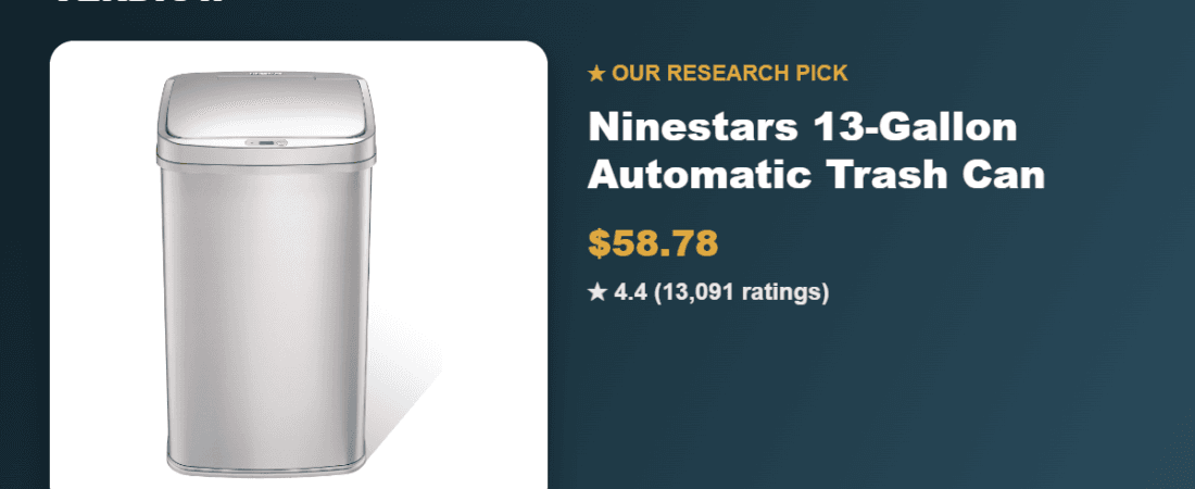 Best Motion Sensor Trash Can 2026: Our Research Pick — Ninestars 13-Gallon