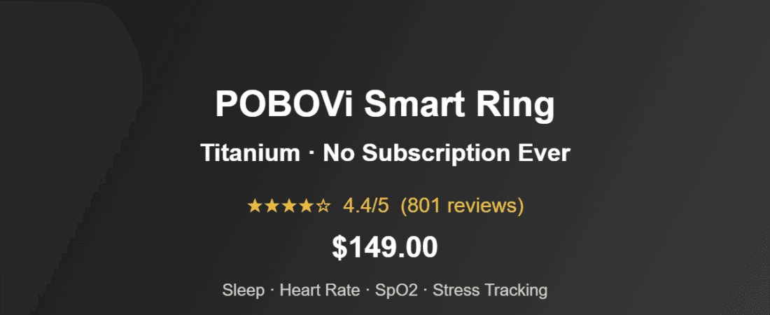 Heart Rate Smart Ring With No Subscription — POBOVi Titanium Review