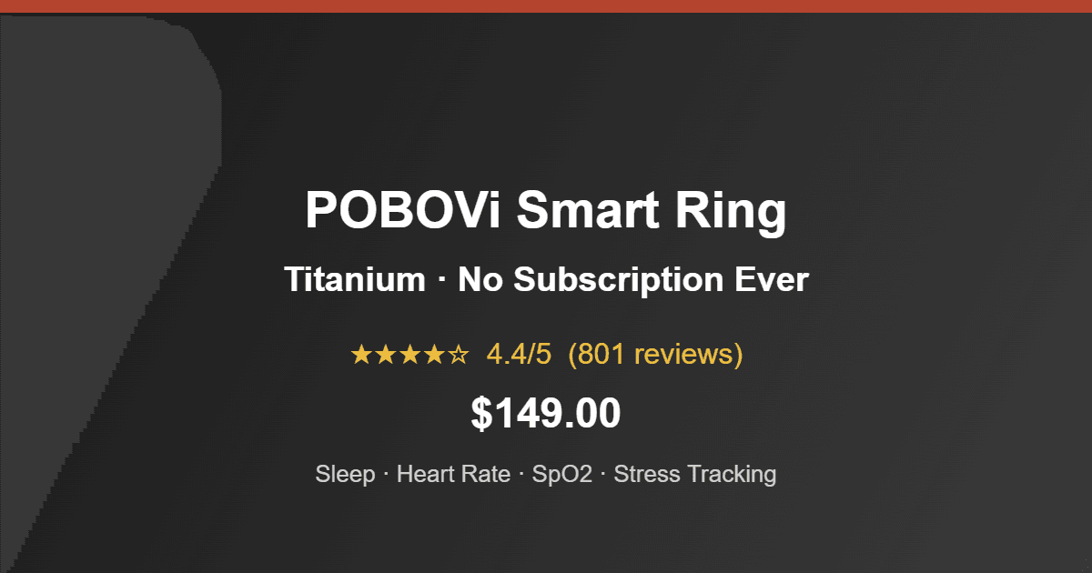 Heart Rate Smart Ring With No Subscription — POBOVi Titanium Review
