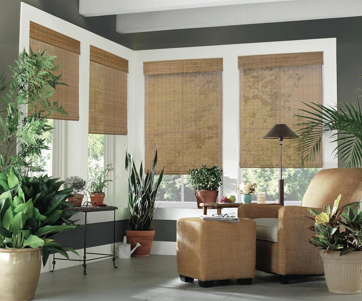 Best Custom Woven Wood Roman Shades 2026: Our Research Pick — Windowsandgarden Bamboo Mesh Natural