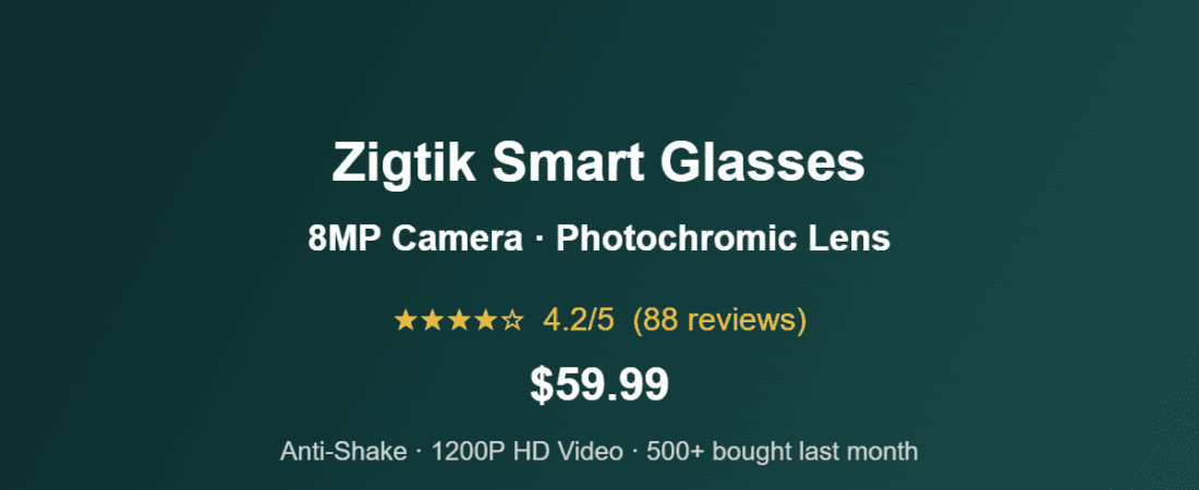 Smart Glasses With Camera for Hiking & Sports — Zigtik Review