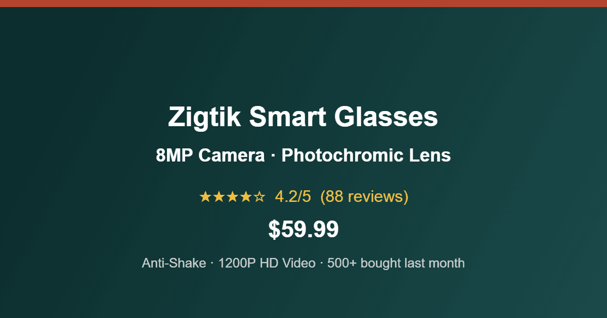 Smart Glasses With Camera for Hiking & Sports — Zigtik Review